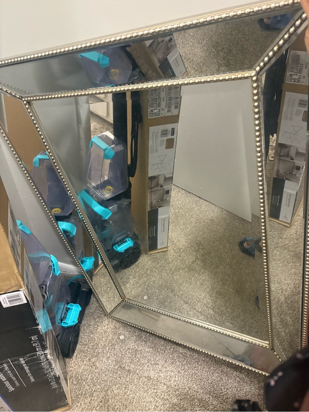 Beaded Silver Framed Wall Mirror